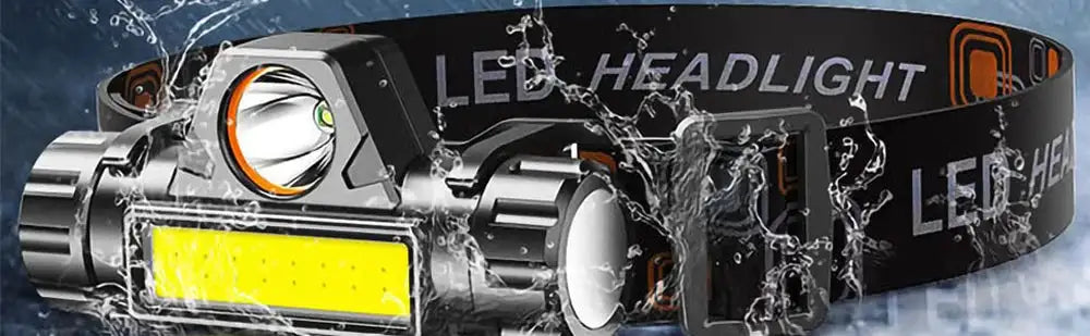 USB Rechargeable Portable Mini Powerful LED Headlamp XPE+COB Hunting Headlight Waterproof Head Torch with Tail Magnetic - Lootquake