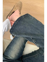High Waist Wide Leg Jeans Women's Spring Autumn Loose Fit Conceal Hip Pear Shape Body Retro Blue Flared Denim Pants - Lootquake