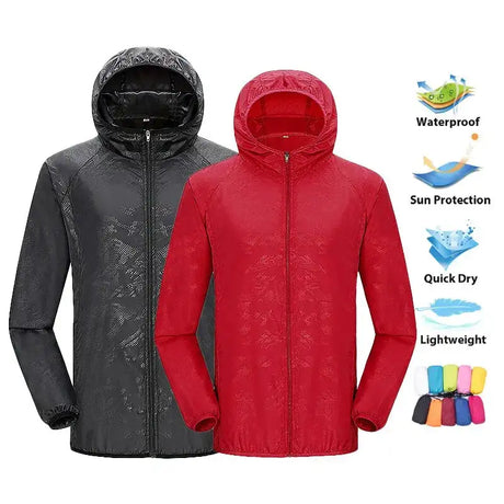 LNGXO Unisex Hiking Jacket Men Women Waterproof Quick Dry Camping Windbreaker Trekking Fishing Rain Coat Outdoor Anti UV Clothes - Lootquake