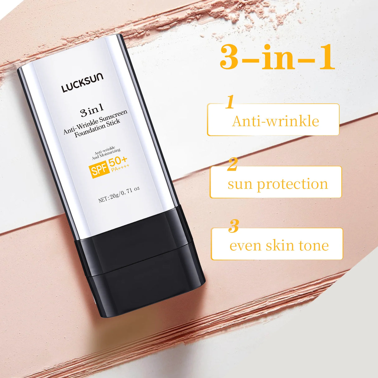 Base de maquillaje en barra de 3 colores, resistente al agua, duradera, control de grasa, alta cobertura, maquillaje para acné, suave, hidratante, corrector.