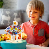 Bougies surprises, bougies créatives pour joyeux anniversaire avec bannière en forme d'éventail, décoration de gâteau amusante, bougies décoratives de fête