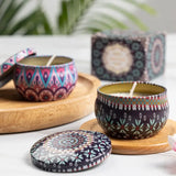 Coffret de bougies parfumées, 1 pièce, motif arabe islamique, pot de bougie parfumée, sans fumée, pour couples, bougies d'encens romantiques