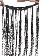 Boho Box Braids Crochet Human Hair Extensions | Curly Weave Bundles | Brazilian Hair | Natural Black | For Braiding & Styling