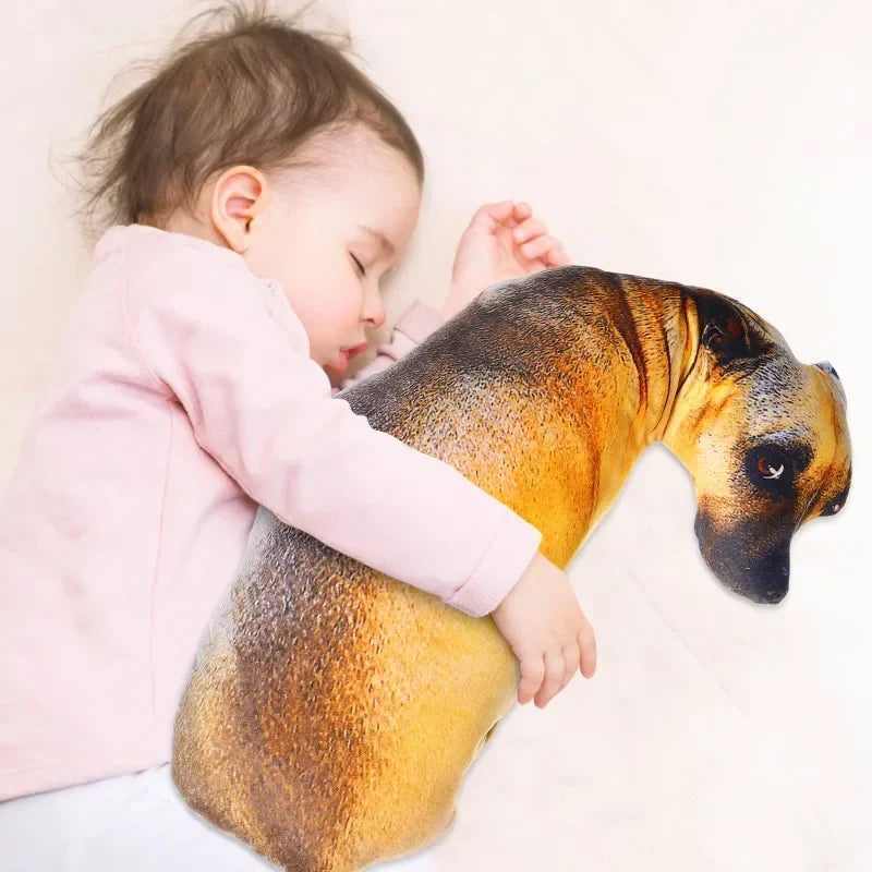 Cojín de perro 3D de peluche, muñeco de peluche realista, cojín para sofá, silla de oficina, decorativo, regalo creativo para el hogar