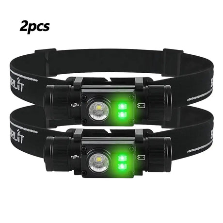 BORUiT HP500 LED Headlamp with 18650 Battery Type-C Rechargeable Headlight Work Torch Fishing Camping Head Flashlight - Lootquake