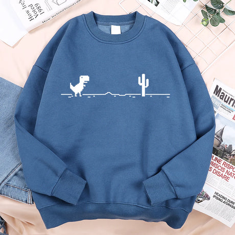 Network Malfunction Little Dinosaur Sweatshirts Men Women Casual Hoody Hip Hop Comfortable Streetwear Loose Warm Clothes Hoodies - Lootquake