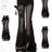 Women's Black Gothic Bow Flare Jeans Harajuku Aesthetic Y2k Denim Trousers High Waist Cowboy Pants Vintage 2000s Trashy Clothes - Lootquake