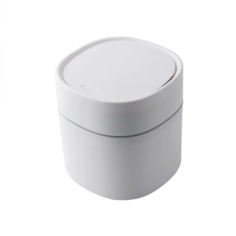 Cesto de basura de escritorio, bote de basura de plástico para el hogar, suministros de oficina, contenedores de basura pequeños, cubos de basura, caja de barril para artículos diversos, mini
