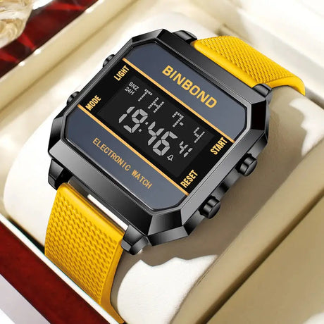 Men's Watch Business Sports Multifunctional Alarm Clock Waterproof Silicone Strap Male Student Fashion Electronic Wristwatches - Lootquake