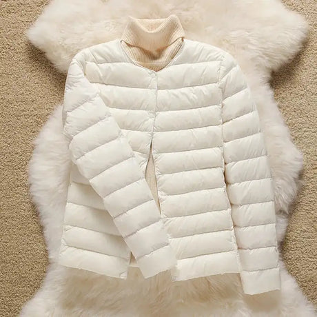 9 Color Women Puffer Jackets 90% Ultra Light Duck Down Women Matt Fabric Lightweight Coat Warm Female Windbreaker Parka - Lootquake