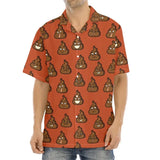Happy Funny Poop Pattern Print Aloha Shirts For Men Summer Short Sleeve Button Down Beach Shirts Tops Mens Plus Size Blouse - Lootquake