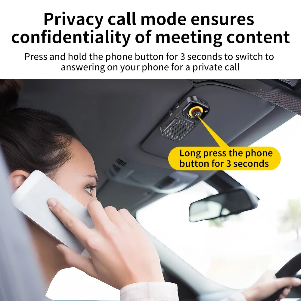 Bluetooth5.4 Car Speaker Handsfree Car Kit Sun Visor Clip Wireless Audio Receiver Noise Cancelling Speakerphone MP3 Music Player