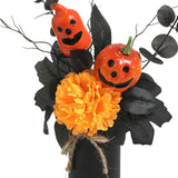 Halloween Home Room Decoration Simulation Pumpkin Maple Leaf Flower Table Decor, Halloween Pumpkin Barrel Decoration Props