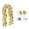 Halloween Thanksgiving Pink Decorations Artificial Fall Maple Leaves Garland Autumn Hanging Pink Pumpkins Flowers Berries Rattan