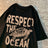 Respect The Ocean Green Turtle T Shirt Men Oversized Clothes Hip Hop Breathable Short Sleeve Harajuku Summer Cotton T-Shirt - Lootquake