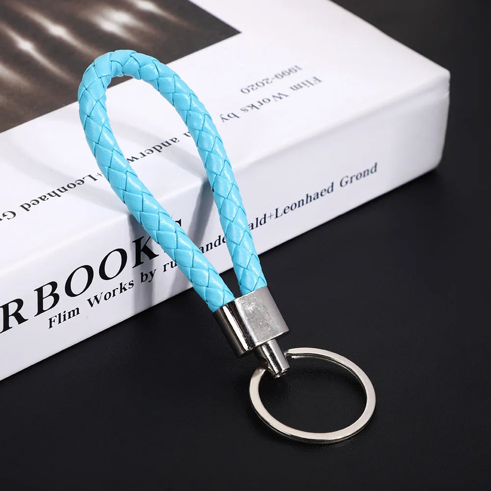 Originality PU Leather Metal Organization Rope Keychain Personality Custom Name Text Keyring Car Moto Key Ring Chain Gift - Lootquake