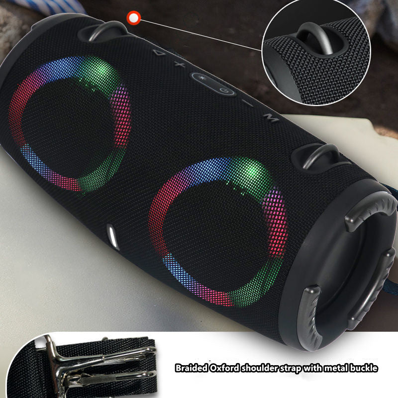 High power bluetooth speaker portable RGB colorful light waterproof wireless subwoofer 360 stereo surround TWS FM boombox