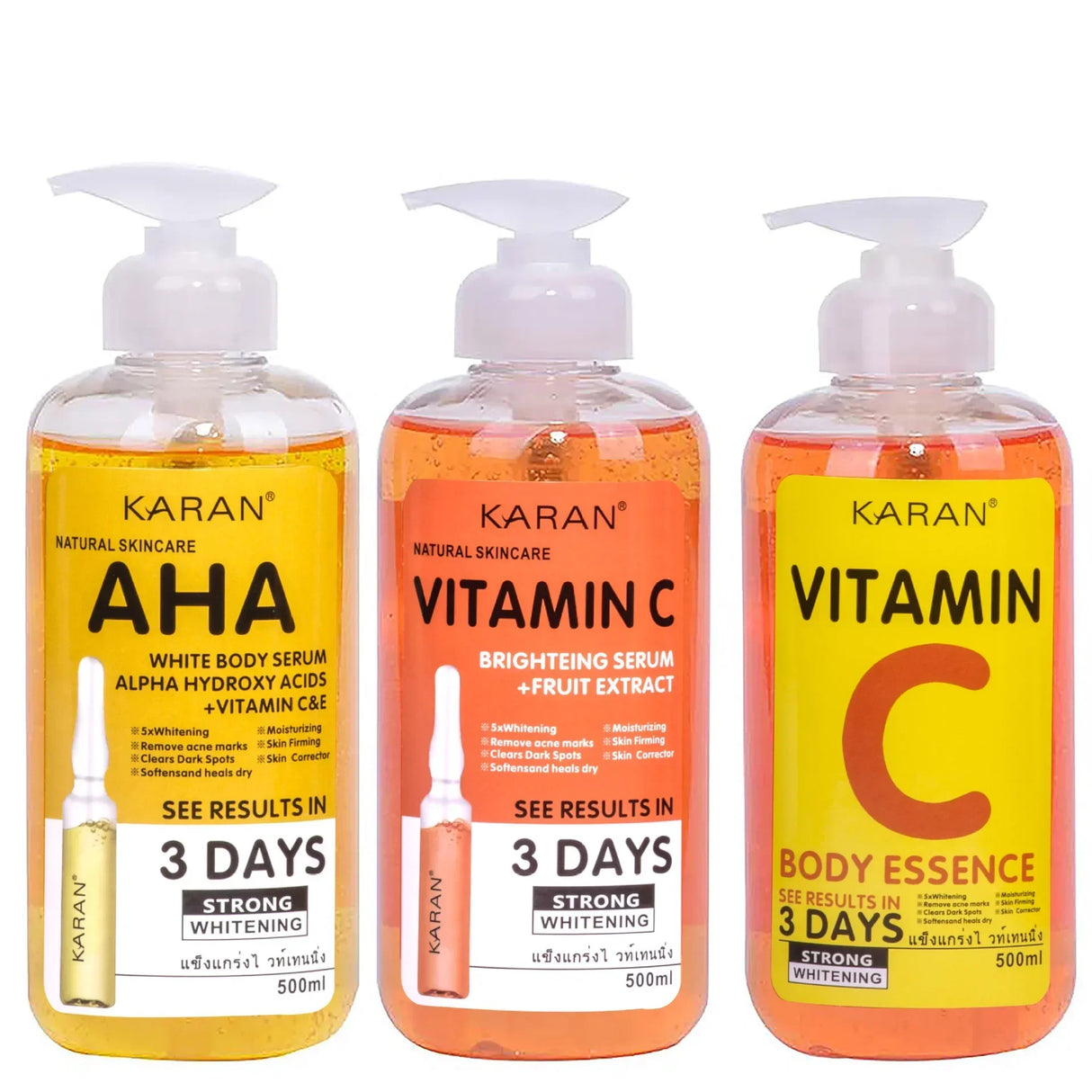 Suero facial con vitamina C y vitamina E de 500 ml, esencia corporal iluminadora, reparadora y antiedad con ácidos frutales VC, esencia de alfahidroxiácidos (AHA)
