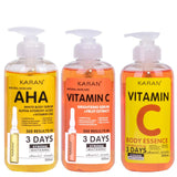 Suero facial con vitamina C y vitamina E de 500 ml, esencia corporal iluminadora, reparadora y antiedad con ácidos frutales VC, esencia de alfahidroxiácidos (AHA)