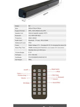 Potente altavoz inalámbrico Bluetooth para cine en casa, ordenador, TV, coche, caja de sonido, barra de sonido, graves potentes, subwoofer, radio, caja de sonido