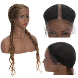 26" Dutch Braids Lace Front Wig | My-Lady Cornrow Afro Wig | Synthetic African Braided Wig | Wavy Texture