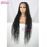 36" Butterfly Braids Wig | 613 Blonde & Burgundy Accents | Full Lace | Goddess Locs & Box Braids