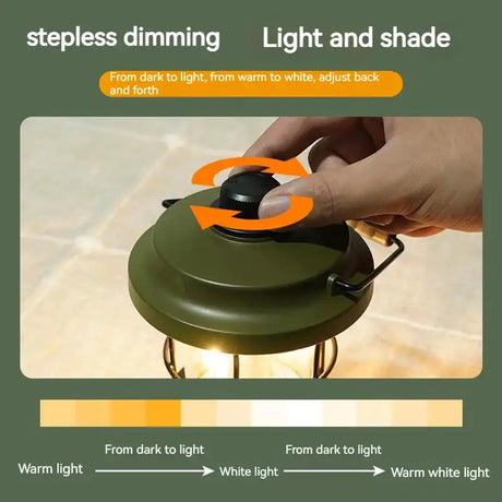 Retro Lamp Portable Camping Lantern USB Recharge Camping Tent Travel Light Vintage Outdoor Lighting Camping Equipment Flashlight - Lootquake