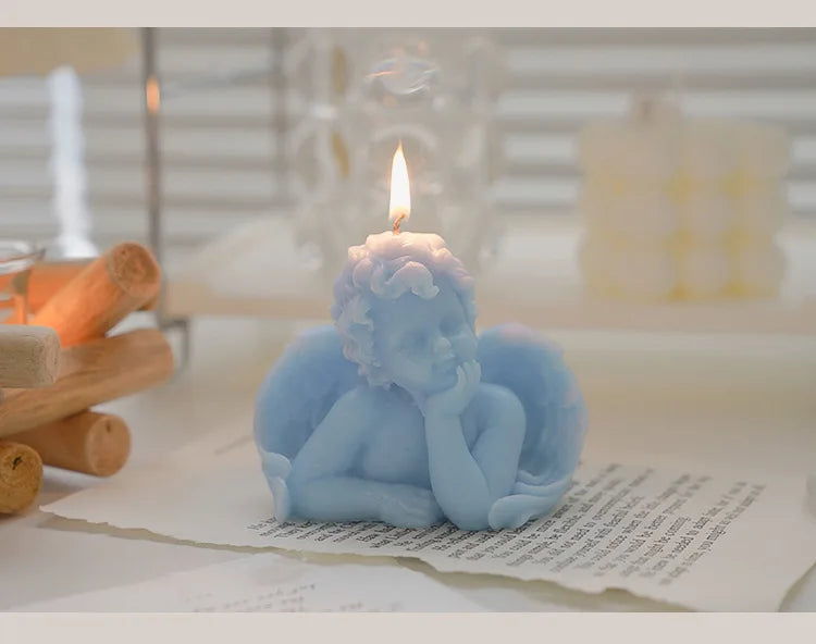 Vela perfumada con forma de ángel para decoración de habitación, estilo nórdico, que alivia la fatiga y crea un ambiente festivo para bodas y cumpleaños.