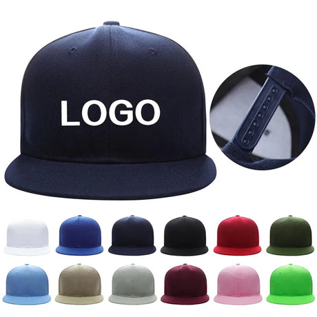 High-end Fashion Hip Hop Hat Custom Logo Men's and Women's Snapback Hat Team Activity Baseball Cap DIY Embroidery Custom Cap - Lootquake