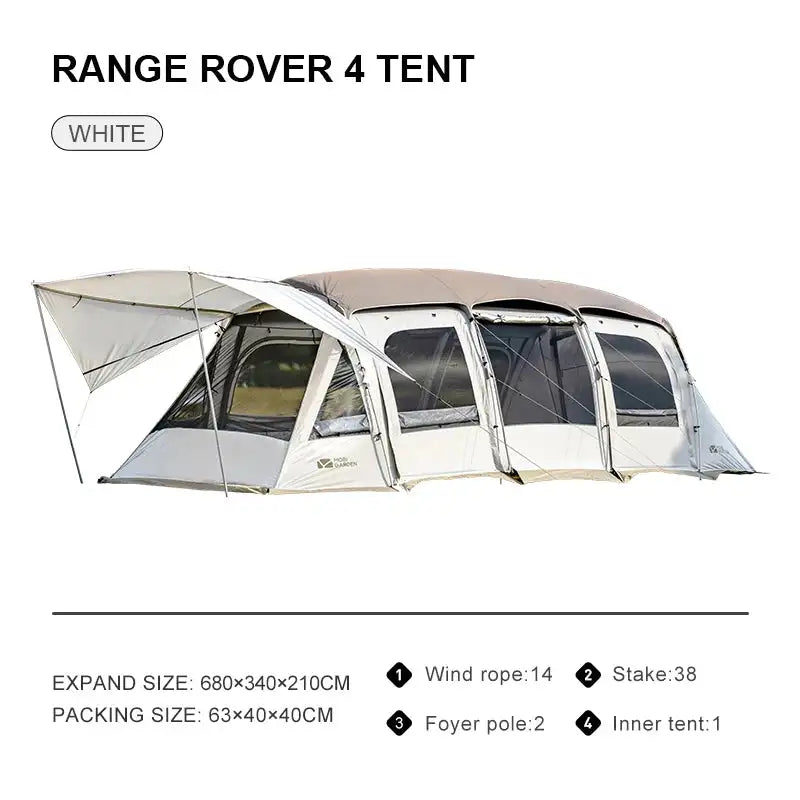 MOBI GARDEN Camping LS4 Tunnel Tent Living Shell Tent Large Blow Tent Invite Space Two Bedrooms
