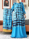 Vestido largo Abaya de algodón suelto de manga larga con estampado dashiki africano de nuevo estilo para mujer, vestido informal de verano