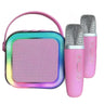 Máquina de karaoke Bluetooth 5.3 con micrófono inalámbrico y luces LED ajustables, mini altavoz para niños y adultos.