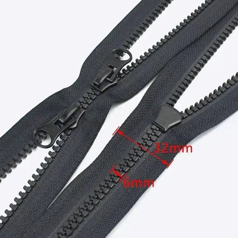 1Pc Meetee 60-300cm 5# Resin Zippers Black White Double Slider Open-End Zips for Sewing Coat Tent Zipper Closure DIY Accessories - Lootquake