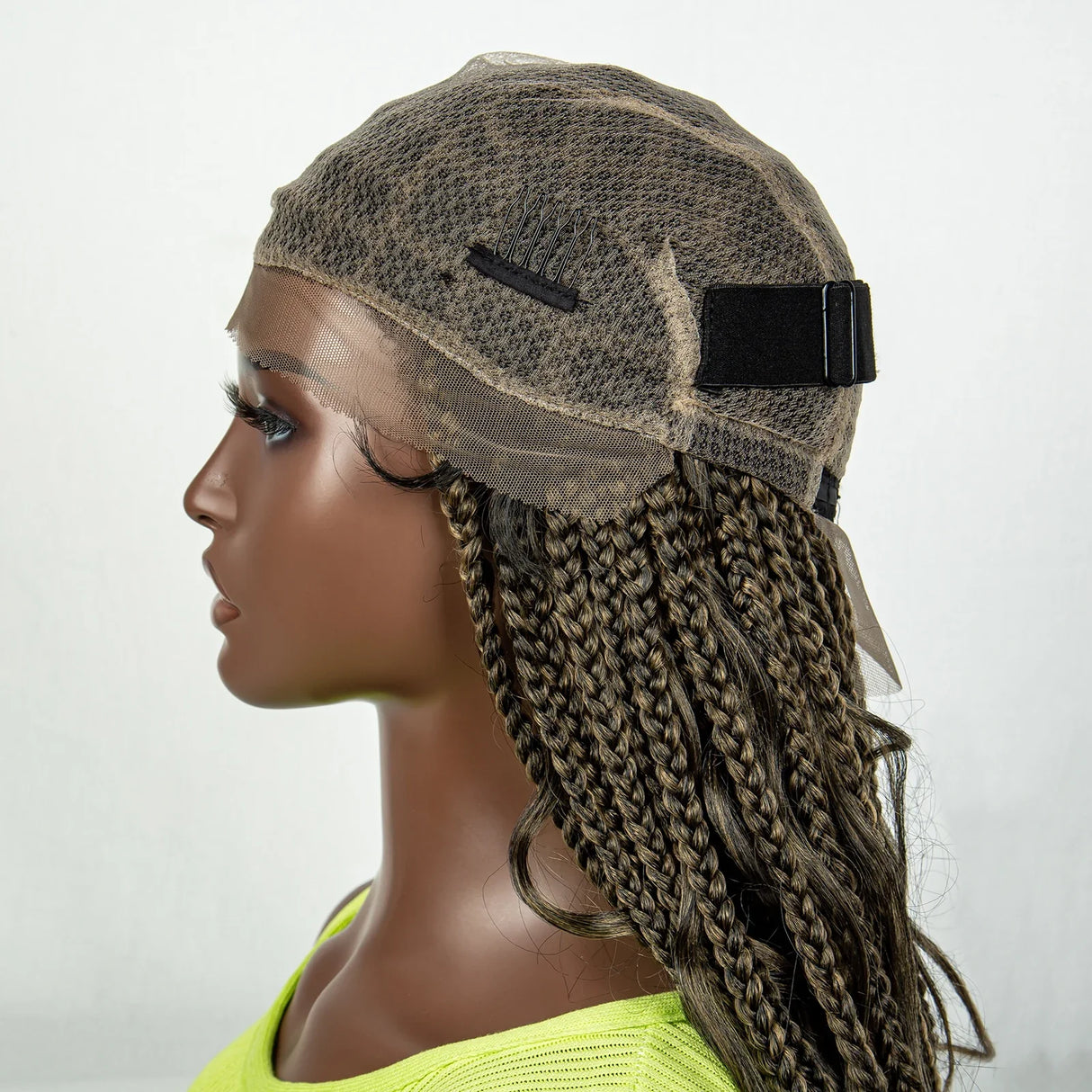 34" Ombre Curly Braids Wig | 1B/27 | Deep Wave | Full Lace | Baby Hair