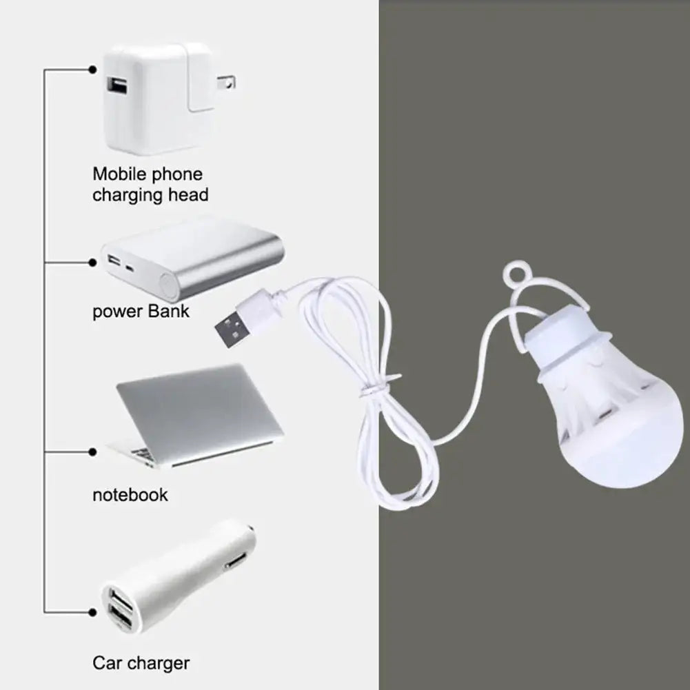 USB Light Bulb LED Camping Light Bulb Portable Camping Lantern Hanging Cord Tent Light for Camping Emergency Truck Fishing Boat - Lootquake