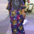 Plus Size Women Maxi Long Dress 2024 VONDA Vintage Half Sleeve Floral Printing Robes Dress Loose Oversize Vestido Streetwear - Lootquake