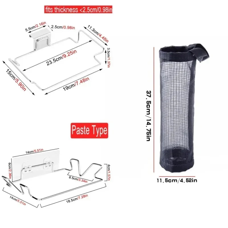 Garbage Bag Storage Kitchen Garbage Organizer Plastic Bag Holder Organizing Hanging Garbage Collection Storage Bag