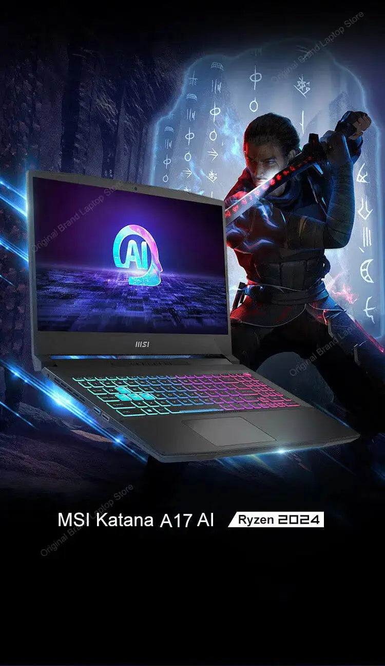 2024 MSI Katana A17 AI Laptop 17.3 Inch 2.5K QHD 240Hz IPS Screen Netbook AMD Ryzen R9-8945HS 16GB 1TB RTX4060 Gaming Notebook - Lootquake