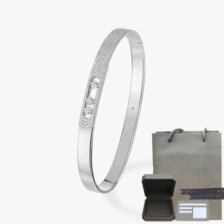 S925 sterling silver women's bracelet, classic MOVE/TWIN series, French diamond bracelet, holiday gift, high-quality jewelry - Lootquake