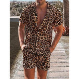 Leopard Print Shirt For Men Short Sleeve Male T-shirt Tops Summer Casual All-match Hawaiian Beach Shirts Mens Plus Size Tees - Lootquake
