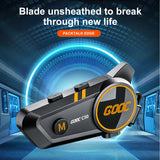 Auriculares inalámbricos Bluetooth 5.3 para casco, manos libres, para motocicleta, impermeables, reproductor de música MP3 y altavoz