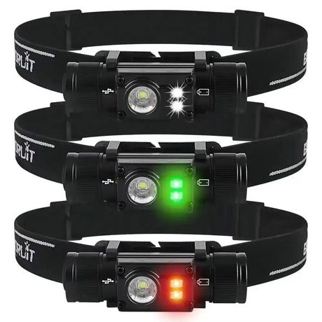 BORUiT HP500 LED Headlamp with 18650 Battery Type-C Rechargeable Headlight Work Torch Fishing Camping Head Flashlight - Lootquake