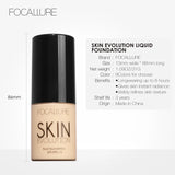 Base de maquillaje Focallure de 8 colores, base líquida, crema de cobertura total, corrector, hidratante, maquillaje facial.