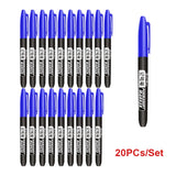 6PCs/Set Permanent Marker Pen Fine Point Waterproof Markers Thin Nib Crude Nib Black Blue Red Ink 1.5mm Fine Color Marker Pens
