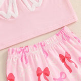 Cute Matching Baby Toddler Brother Outfit Bow Fly Sleeve Tops Elastic Waist Ruffle Shorts 2 Piece Summer Set for Siblings - Lootquake