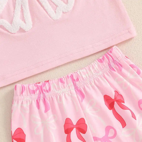 Cute Matching Baby Toddler Brother Outfit Bow Fly Sleeve Tops Elastic Waist Ruffle Shorts 2 Piece Summer Set for Siblings - Lootquake