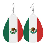 Mexico Flag Leather Earrings Dangle Earrings Lightweight Teardrop Earrings For Women - Lootquake