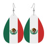 Mexico Flag Leather Earrings Dangle Earrings Lightweight Teardrop Earrings For Women - Lootquake