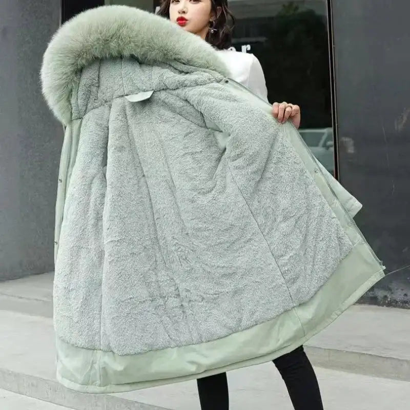 New In Coats & Jackets Women's Winter Padded Jacket Loose Casual Outerwears Fleece Hodded Windbreaker Elegant Office Lady's Coat - Lootquake