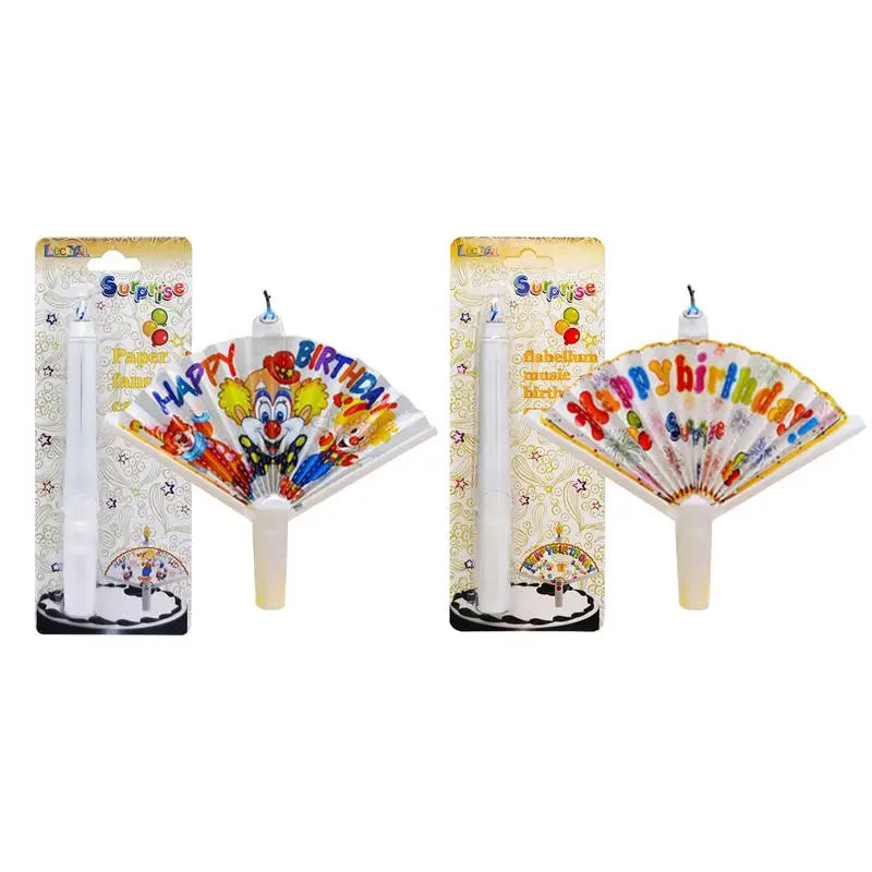 Bougie d'anniversaire en forme d'éventail, fournitures de bougies d'anniversaire, décoration de gâteau d'anniversaire, bougies amusantes pour la décoration du thème d'anniversaire